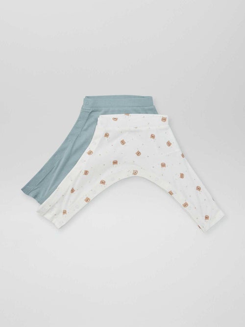 Lote de 2 leggings com molas de pressão - coleção fácil de vestir - Kiabi