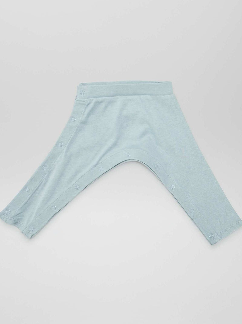 Lote de 2 leggings com molas de pressão - coleção fácil de vestir AZUL - Kiabi