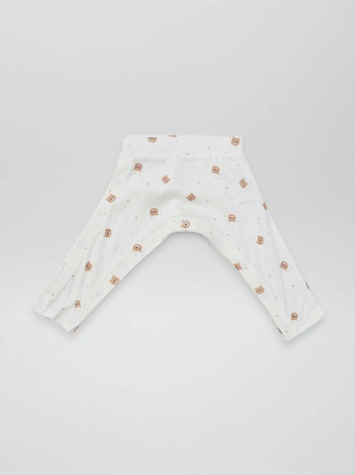 Lote de 2 leggings com molas de pressão - coleção fácil de vestir - Kiabi