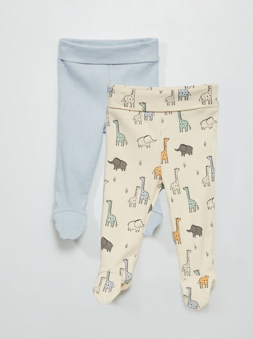 Lote de 2 leggings com pés - Kiabi