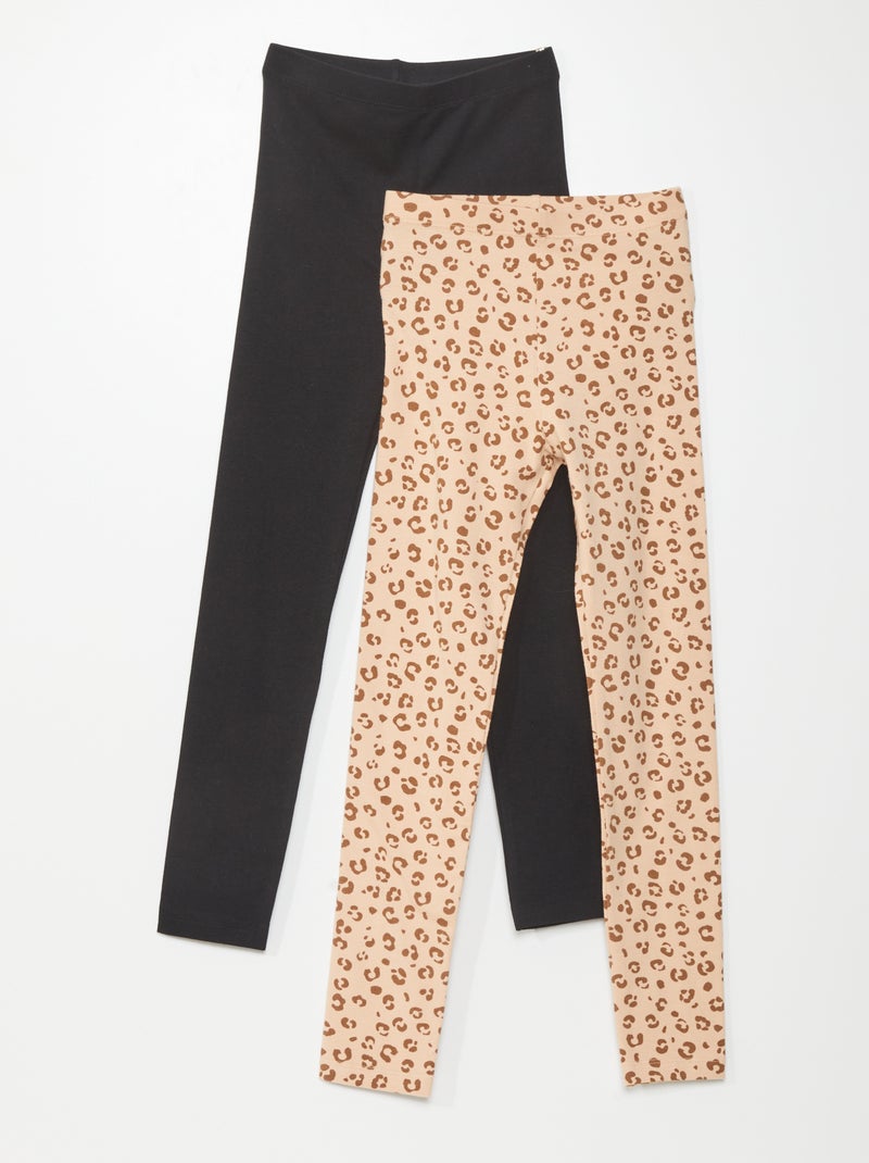 Lote de 2 leggings compridas BEGE - Kiabi
