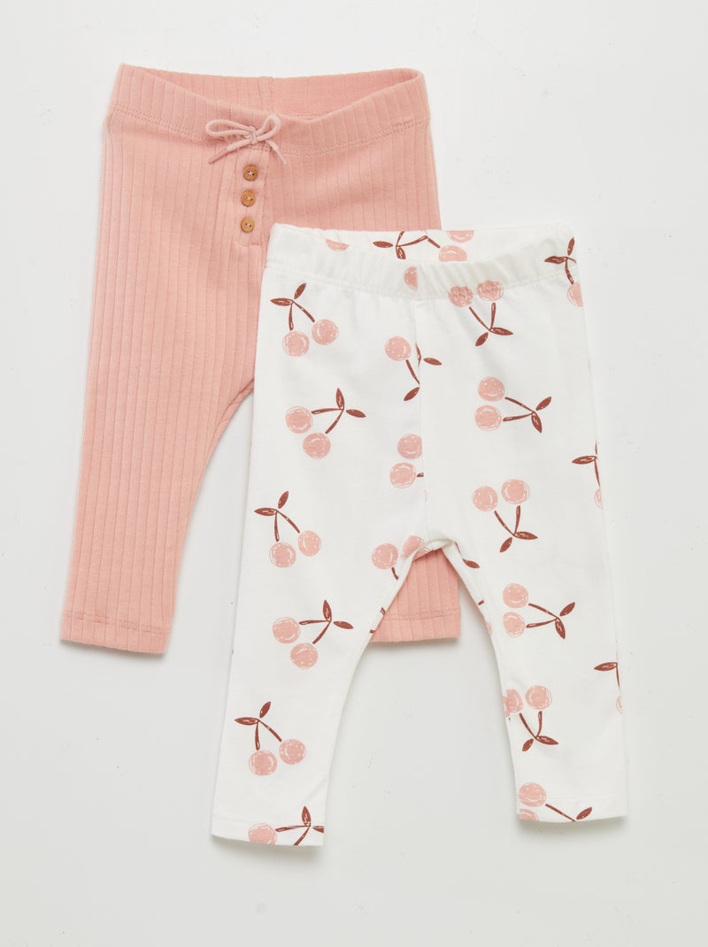 Lote de 2 leggings compridas BRANCO - Kiabi