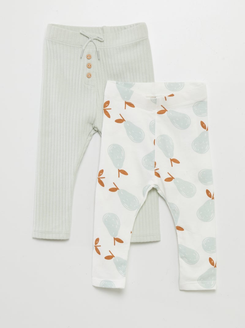 Lote de 2 leggings compridas BRANCO - Kiabi