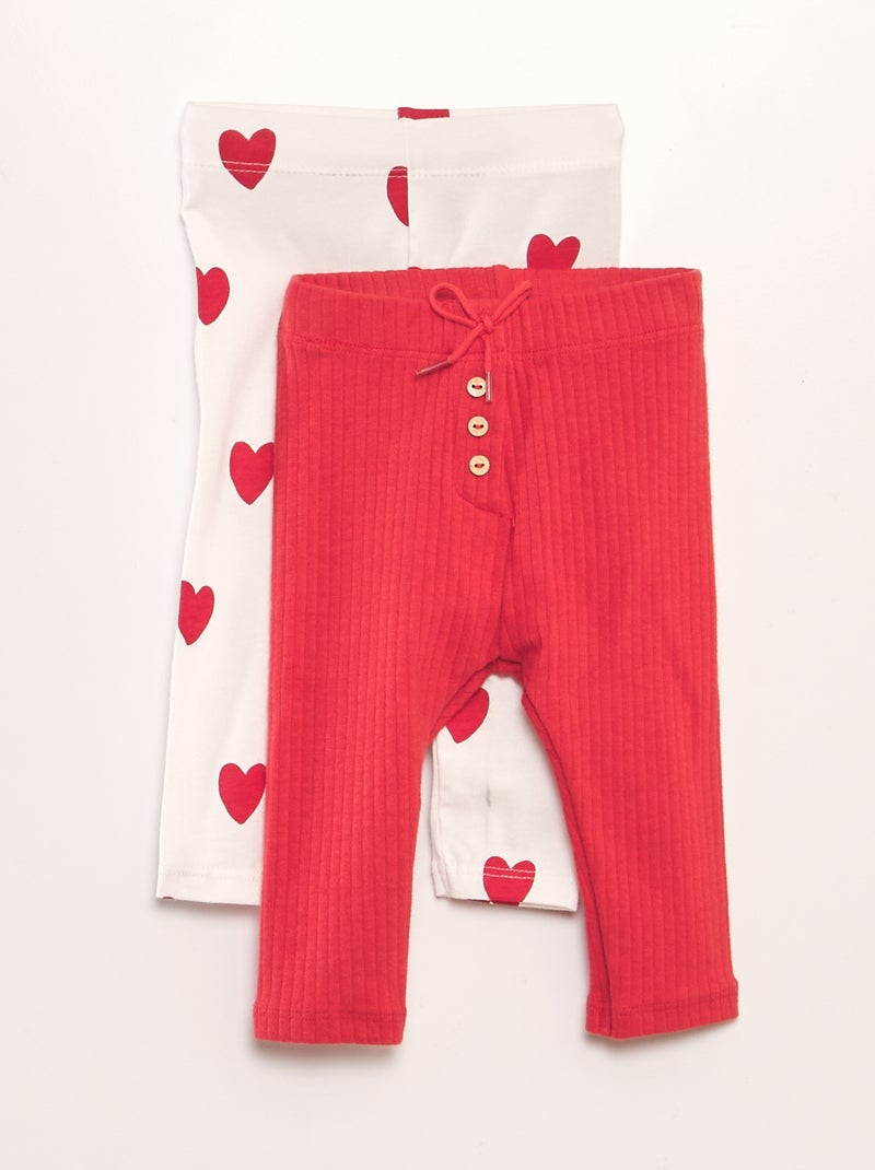 Lote de 2 leggings compridas BRANCO - Kiabi