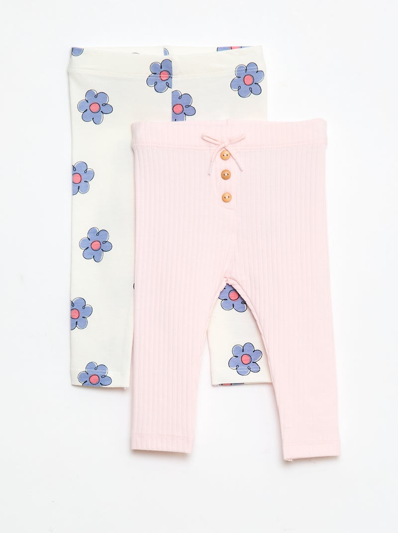 Lote de 2 leggings compridas Branco - Kiabi