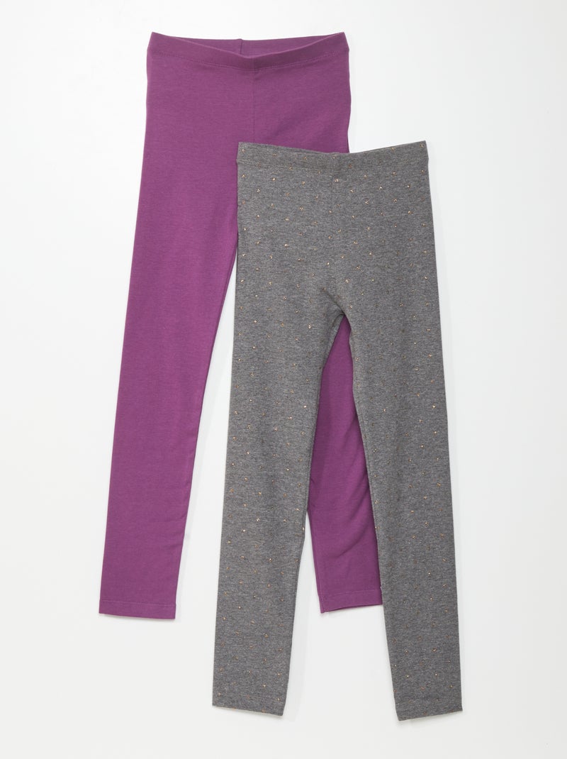 Lote de 2 leggings compridas CINZA - Kiabi