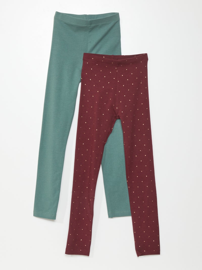 Lote de 2 leggings compridas VERMELHO - Kiabi
