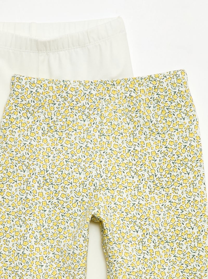 Lote de 2 Leggings Compridos Amarelo - Kiabi