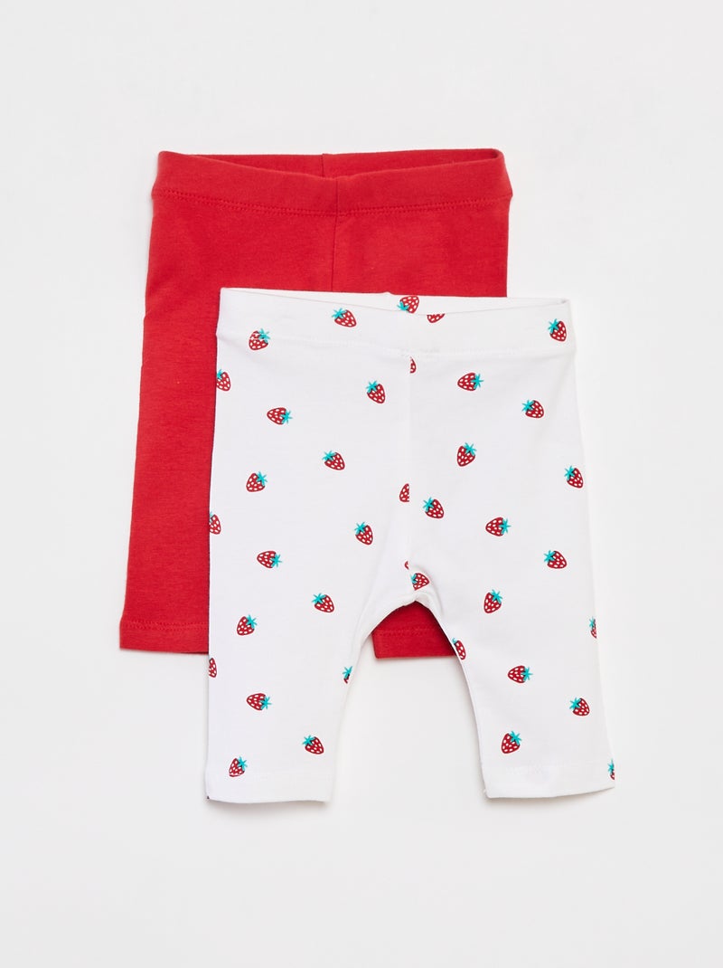 Lote de 2 leggings curtas VERMELHO - Kiabi