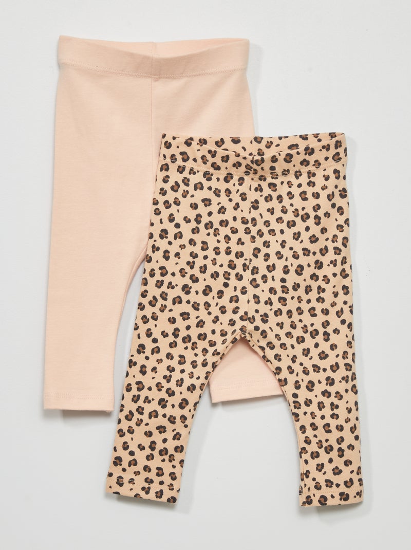 Lote de 2 leggings elásticas - 2 peças BEGE - Kiabi