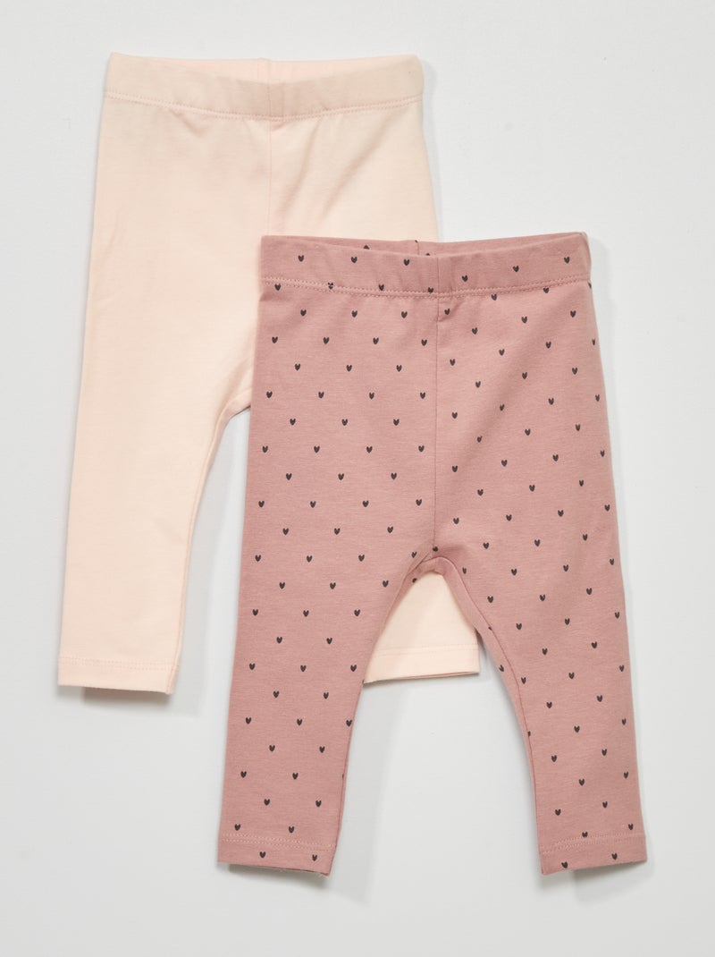 Lote de 2 leggings elásticas - 2 peças ROSA - Kiabi