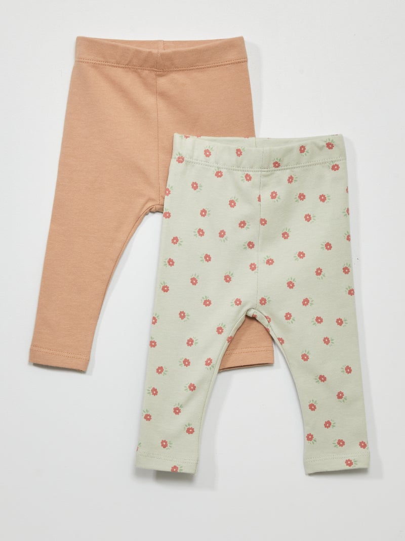 Lote de 2 leggings elásticas - 2 peças VERDE - Kiabi