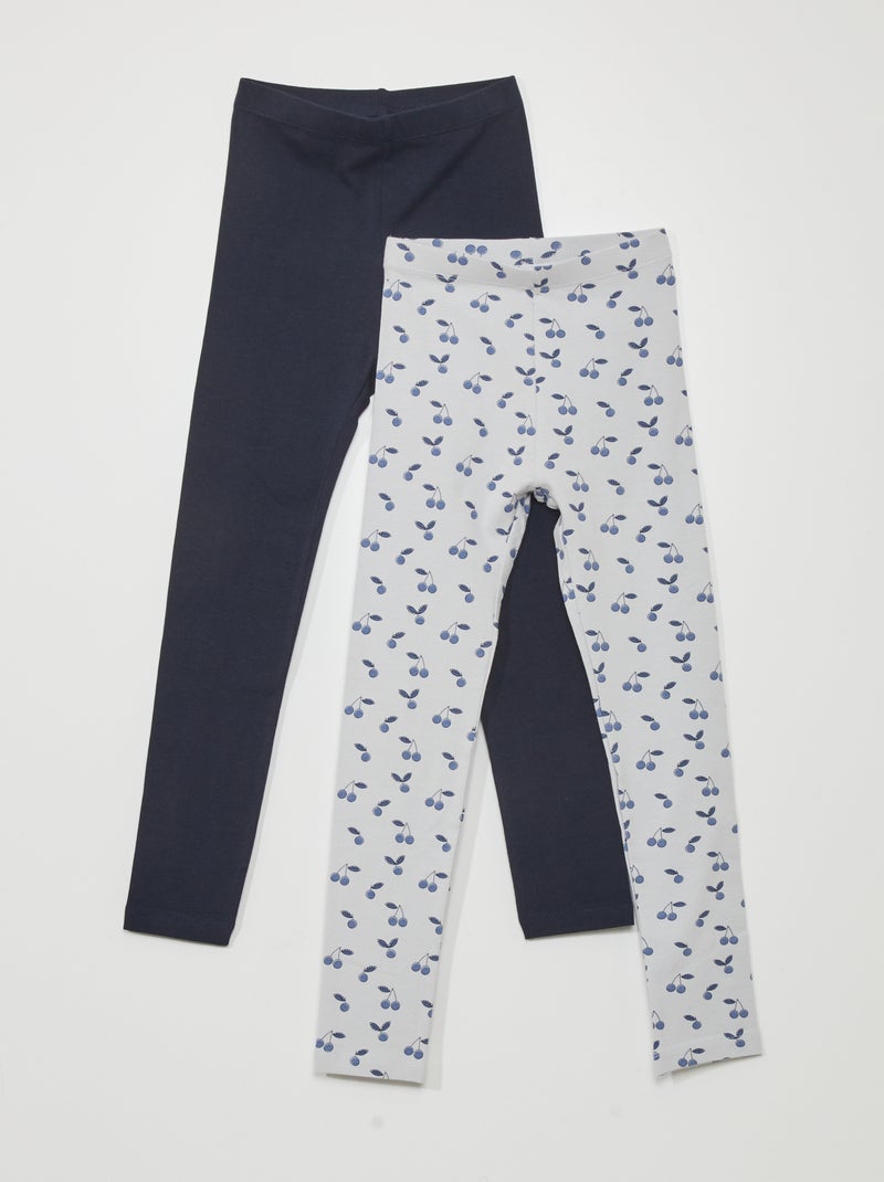 Lote de 2 leggings em jersey - 2 peças AZUL - Kiabi
