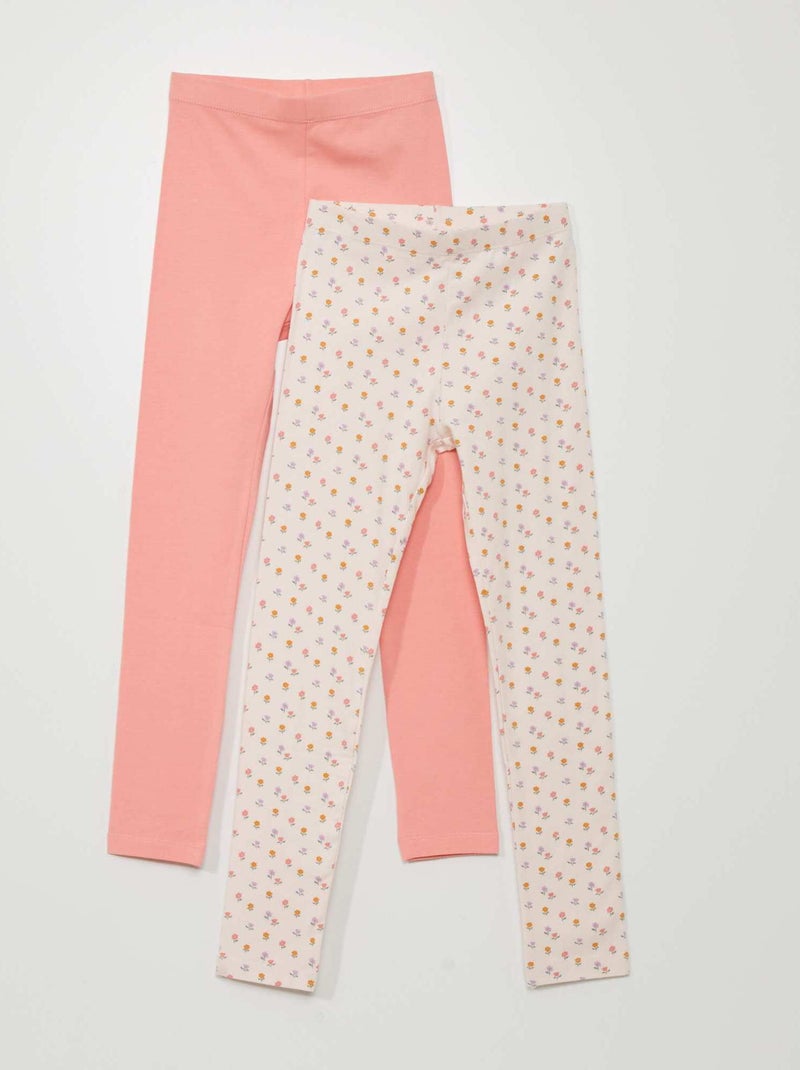 Lote de 2 leggings em jersey - 2 peças ROSA - Kiabi