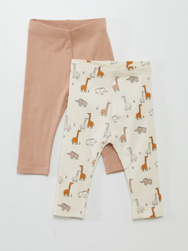 Lote de 2 leggings em jersey BRANCO - Kiabi