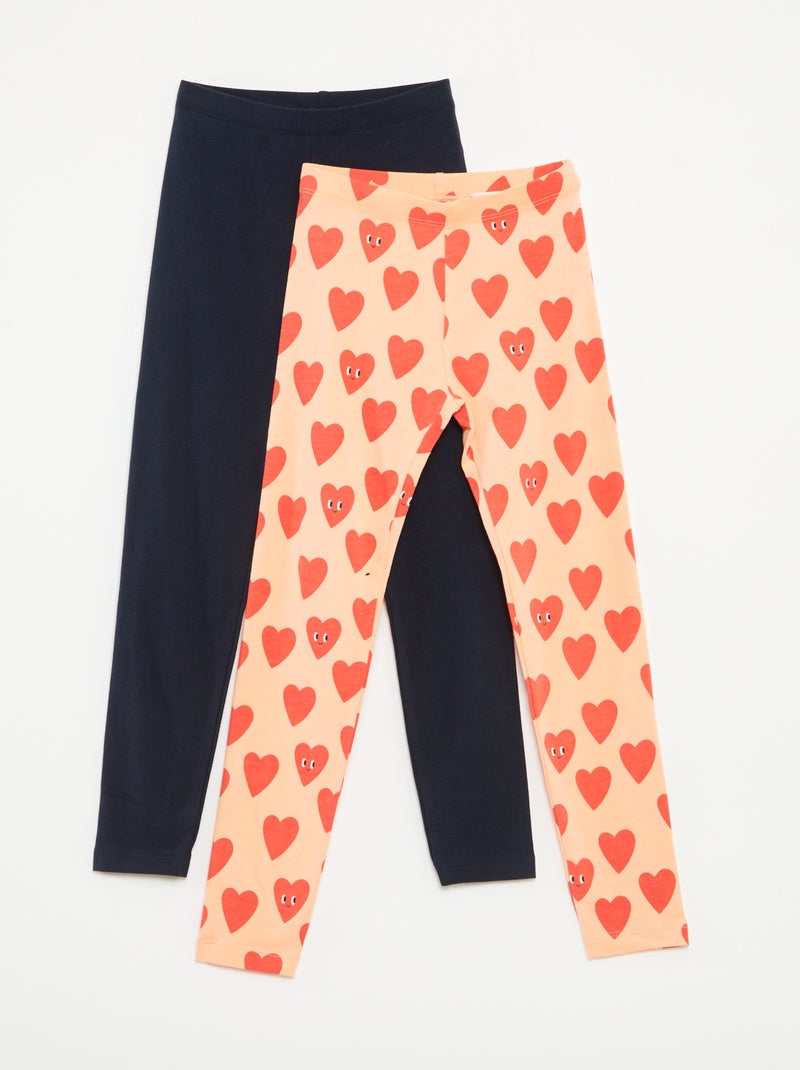 Lote de 2 leggings Laranja - Kiabi