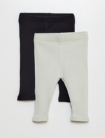 Lote de 2 leggings nervuradas