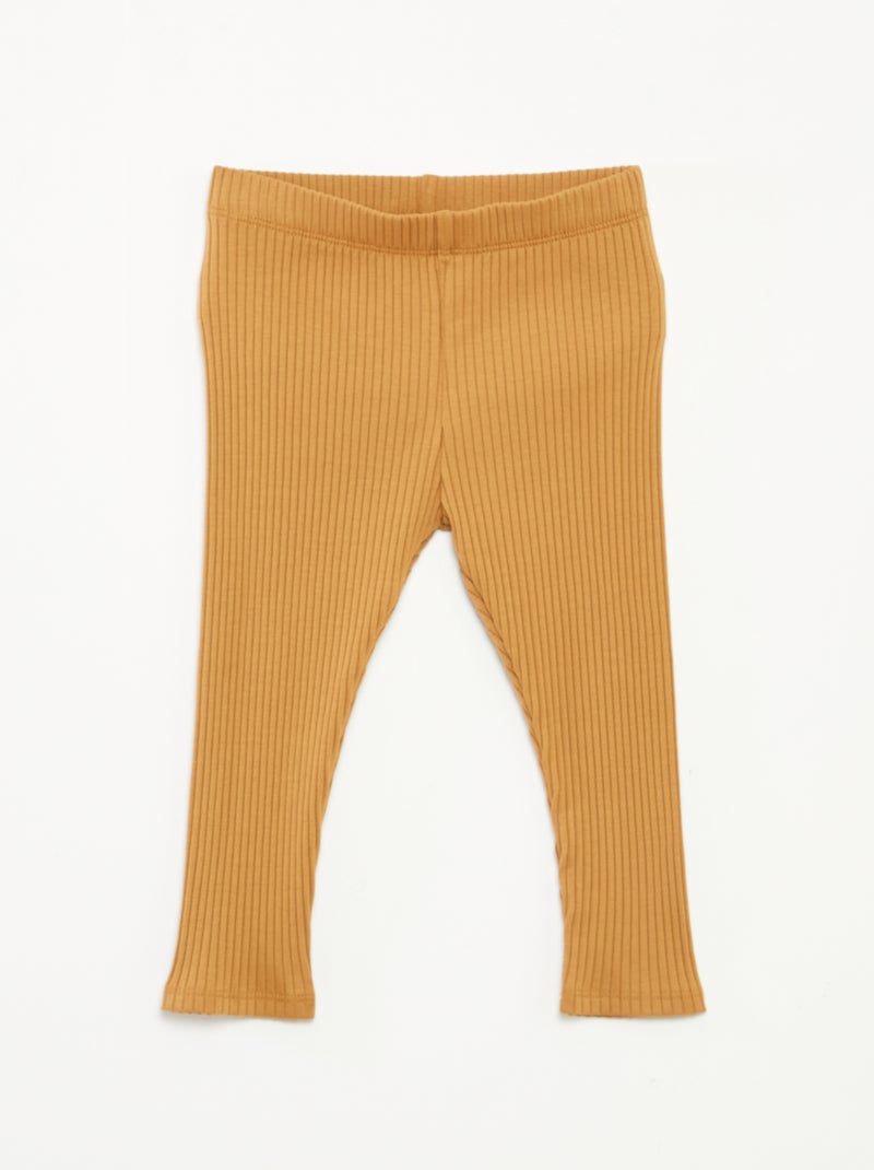 Lote de 2 leggings nervuradas Bege - Kiabi