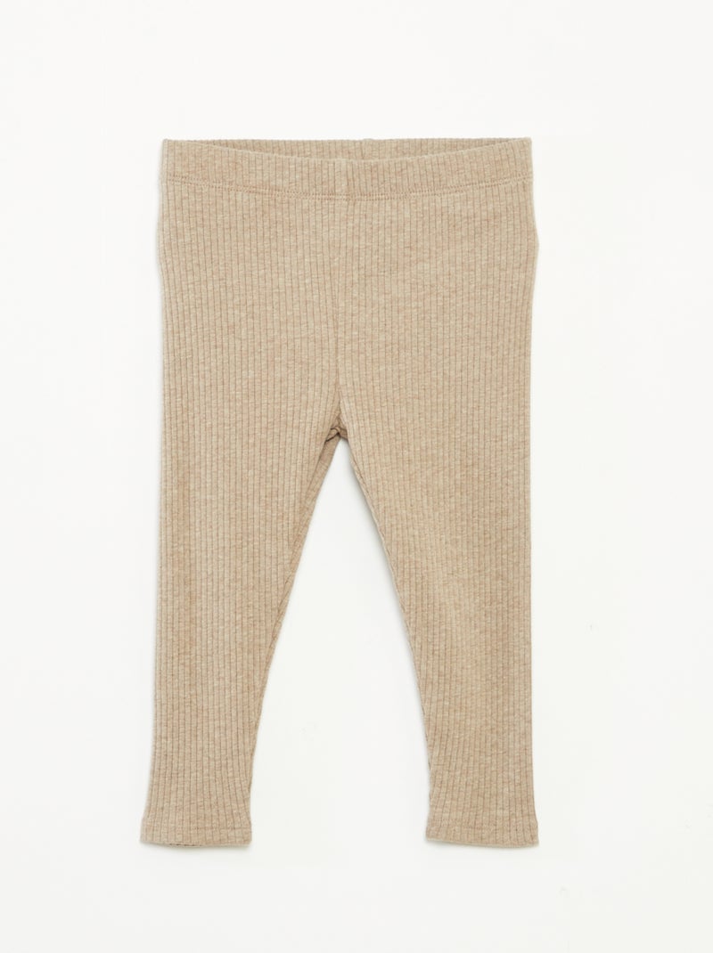 Lote de 2 leggings nervuradas Bege - Kiabi