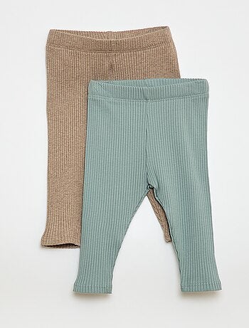 Lote de 2 leggings nervuradas