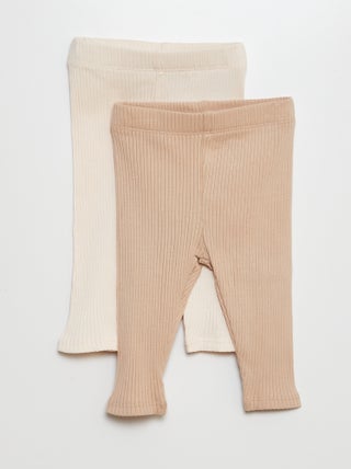 Lote de 2 leggings nervuradas