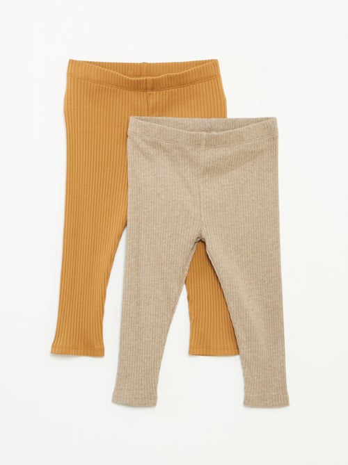 Lote de 2 leggings nervuradas - Kiabi