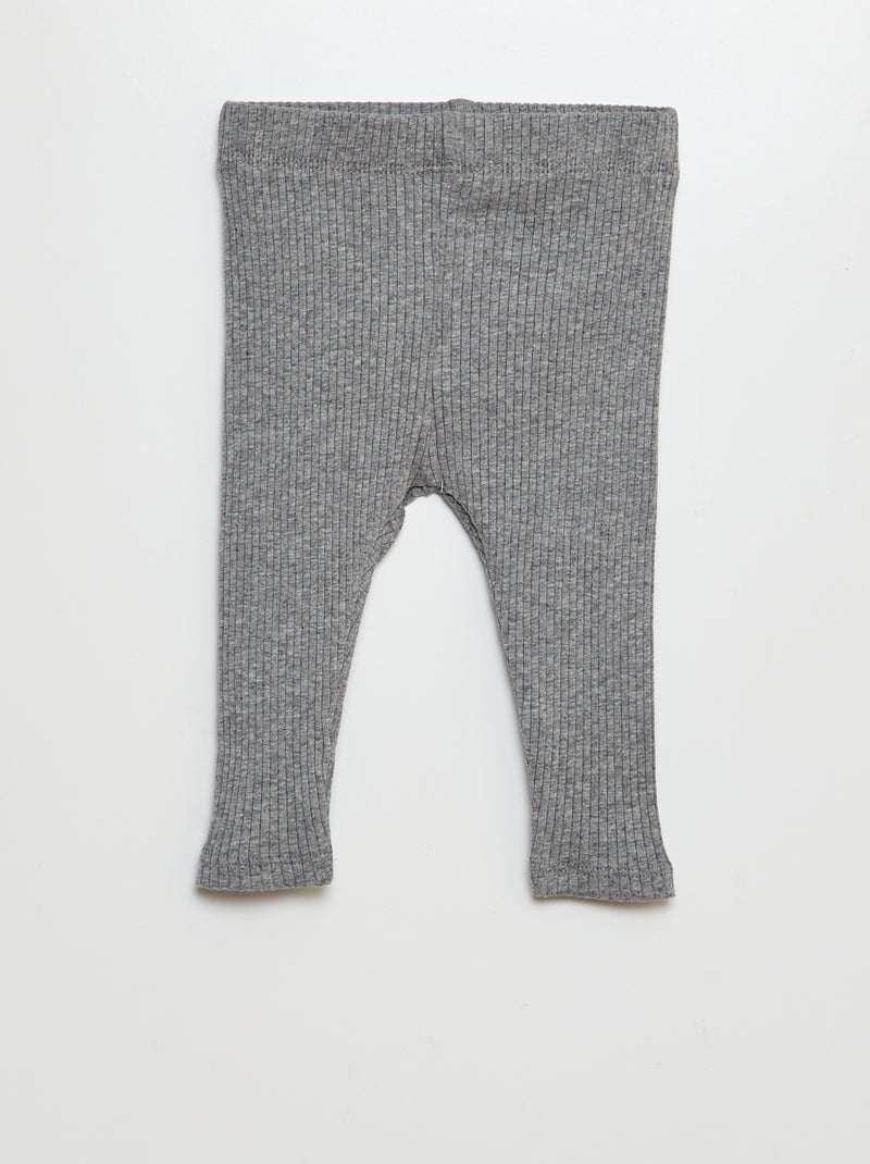 Lote de 2 leggings nervuradas CINZA - Kiabi