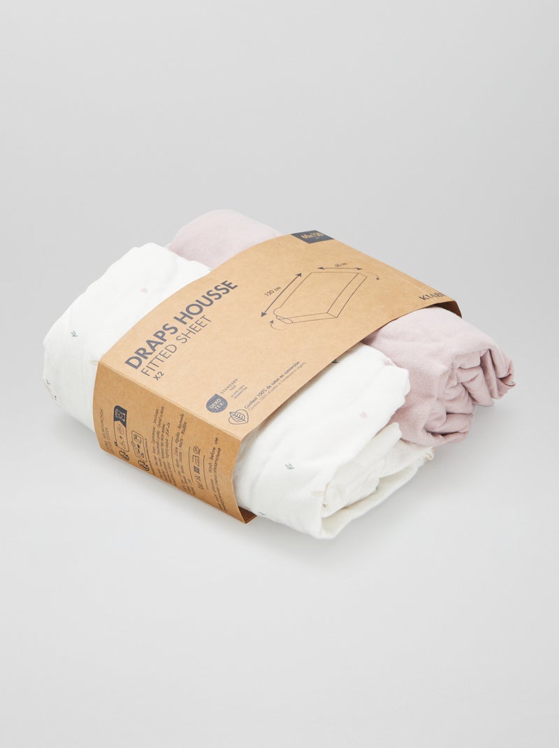 Lote de 2 lençóis-capa BRANCO - Kiabi