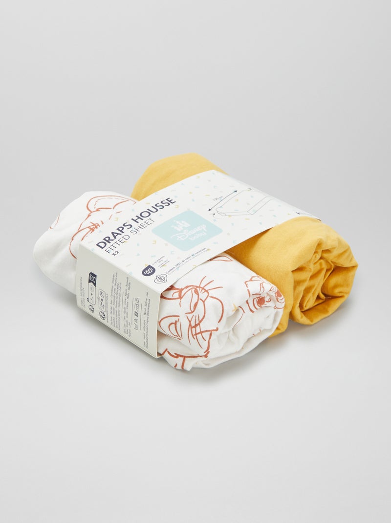 Lote de 2 lençóis-capa 'Disney' BRANCO - Kiabi