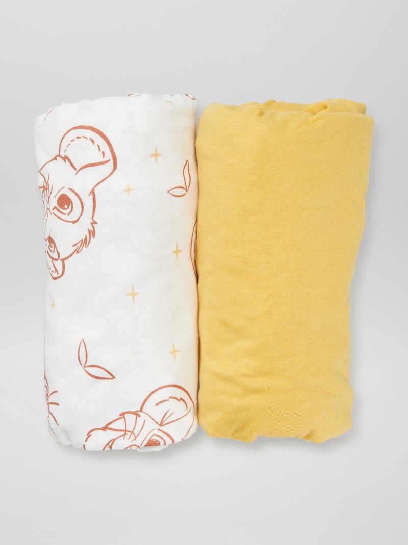 Lote de 2 lençóis-capa 'Disney' BRANCO - Kiabi
