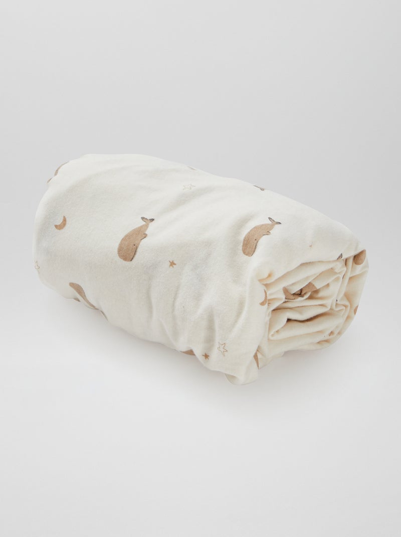 Lote de 2 lençóis-capa em algodão BEGE - Kiabi