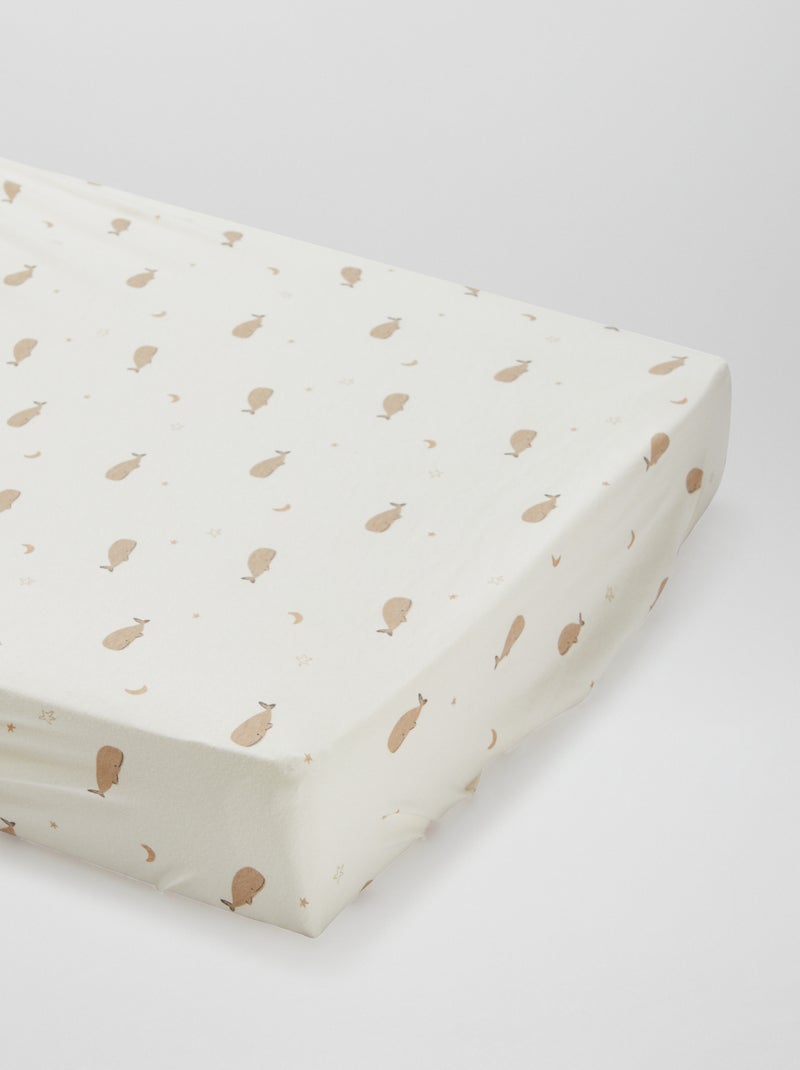 Lote de 2 lençóis-capa em algodão BEGE - Kiabi