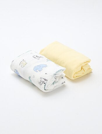 Lote de 2 lençóis-capa em algodão