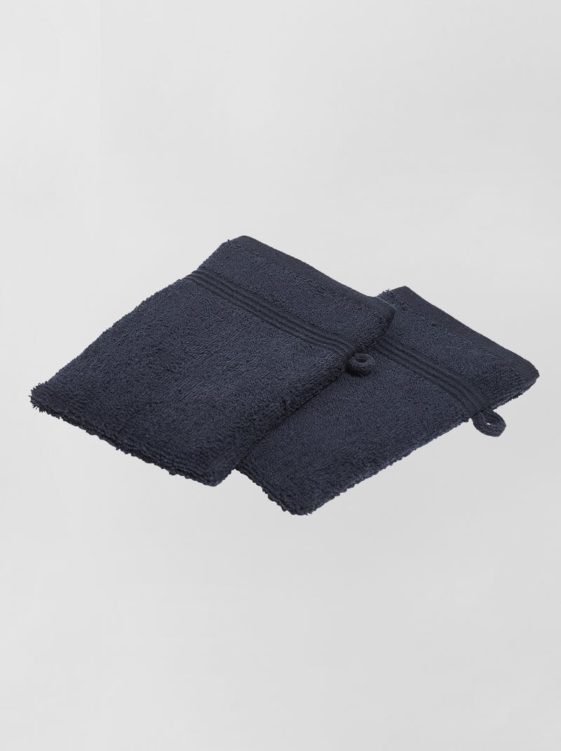 Lote de 2 luvas de banho Azul Naval - Kiabi