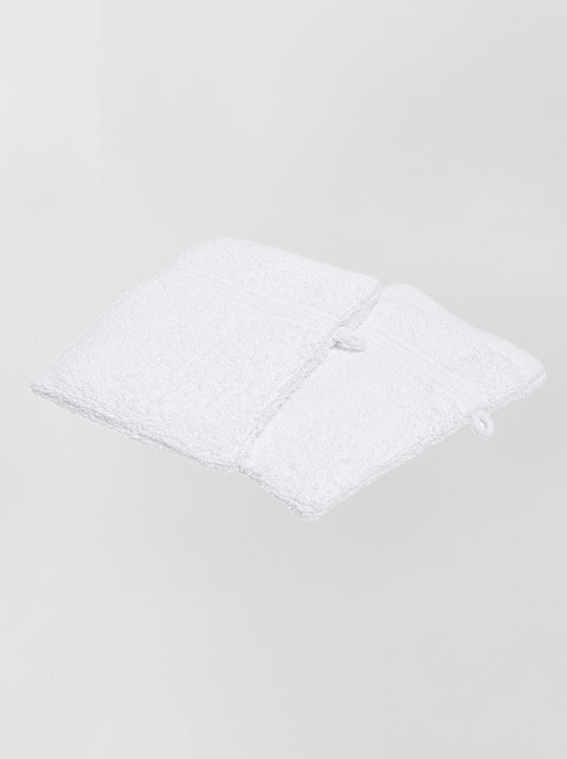 Lote de 2 luvas de banho BRANCO - Kiabi