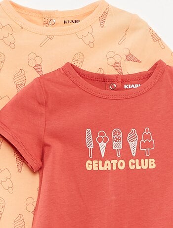 Lote de 2 macacões curtos estampados
