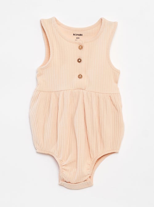 Lote de 2 macacões curtos nervurados - Kiabi