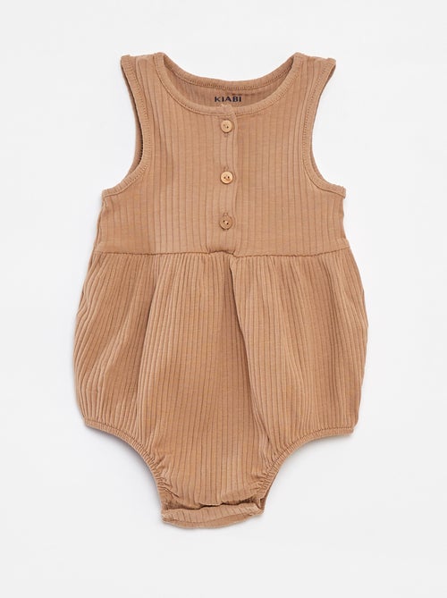 Lote de 2 macacões curtos nervurados - Kiabi