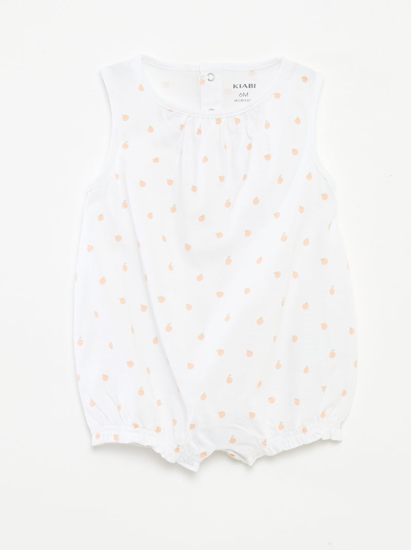 Lote de 2 macacões curtos sem mangas BRANCO - Kiabi