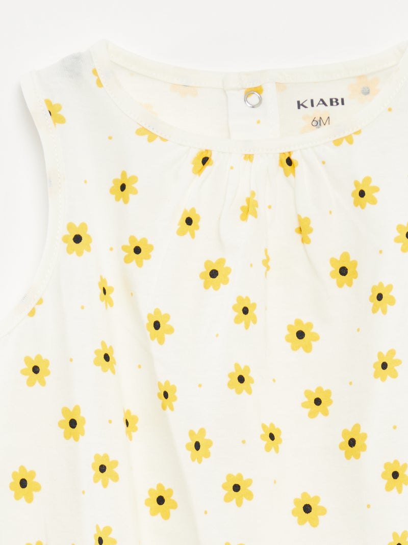 Lote de 2 macacões curtos sem mangas BRANCO - Kiabi