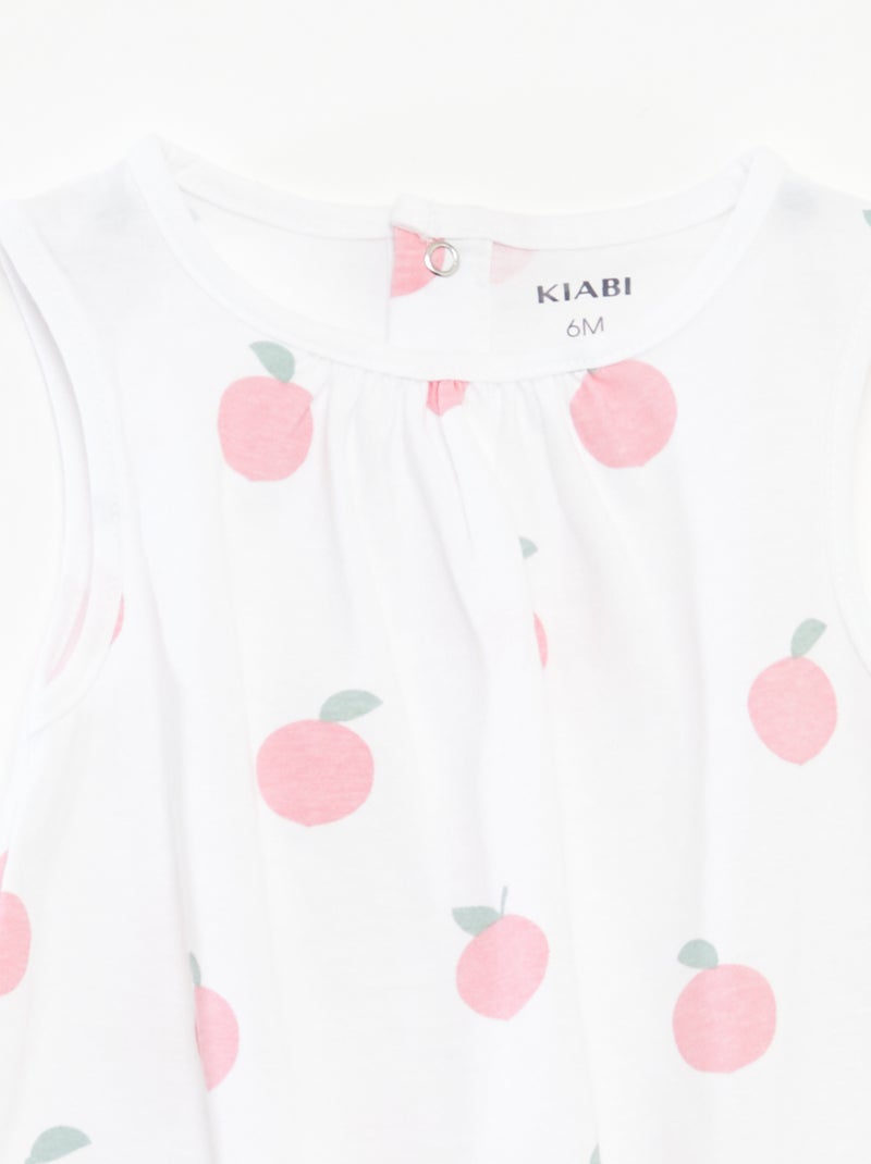 Lote de 2 macacões curtos sem mangas ROSA - Kiabi