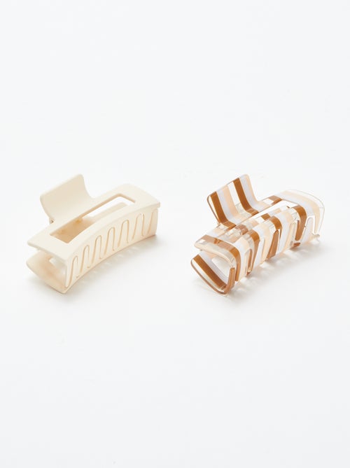 Lote de 2 molas para o cabelo forma retangular - Kiabi