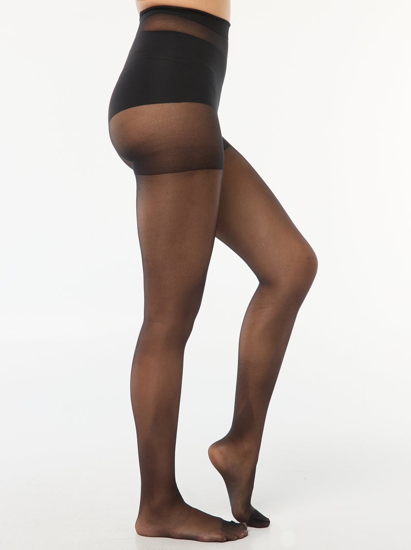 Lote de 2 pares de collants em voile 20D Preto - Kiabi