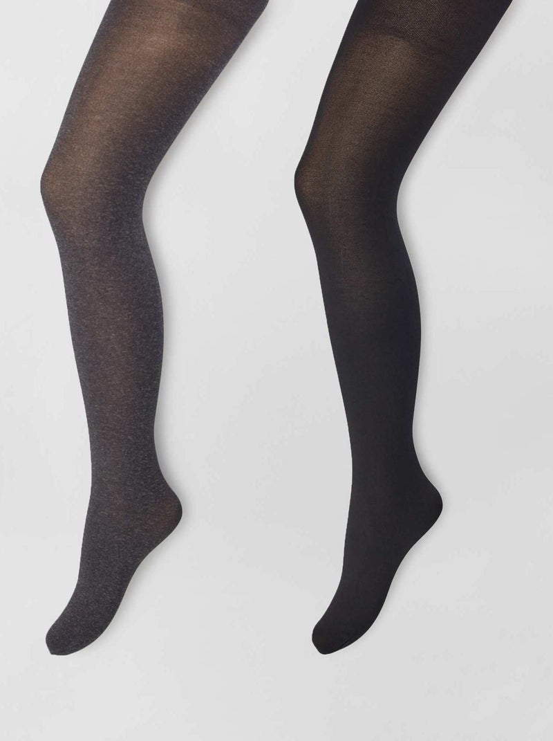 Lote de 2 pares de collants leves opacas CINZA - Kiabi
