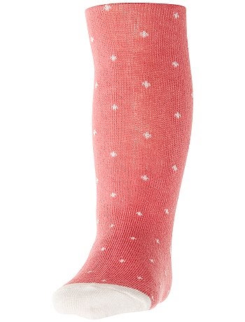 Lote de 2 pares de collants lisos e estampados - Kiabi