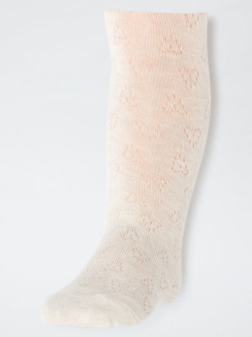 Lote de 2 pares de collants quentes com padrão de malha - Kiabi