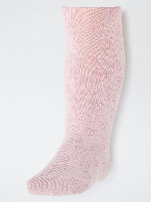 Lote de 2 pares de collants quentes com padrão de malha - Kiabi