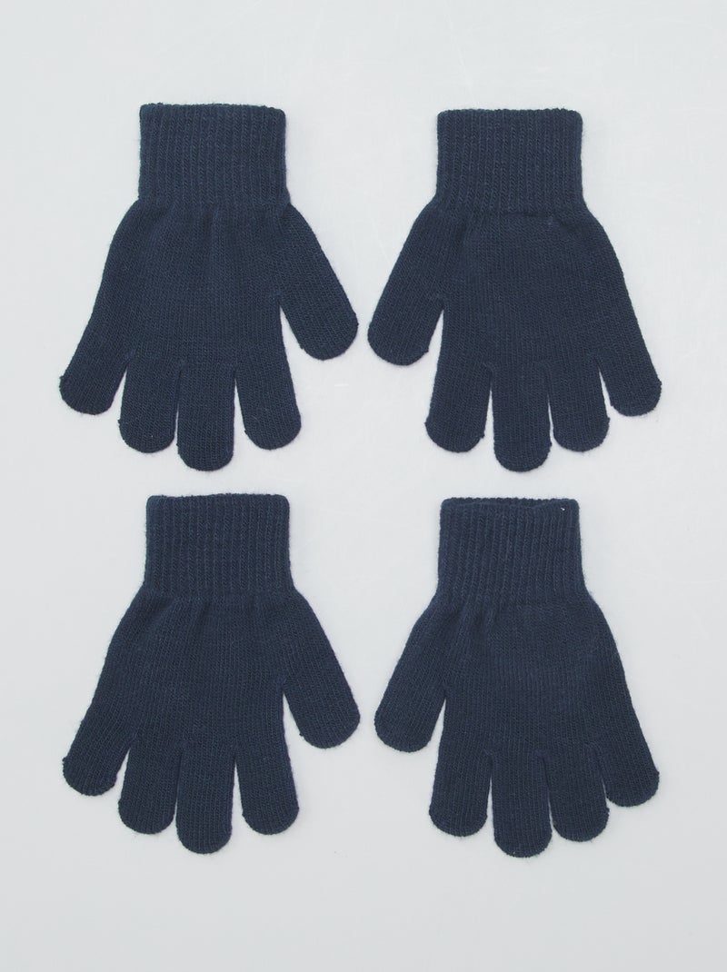 Lote de 2 pares de luvas AZUL - Kiabi