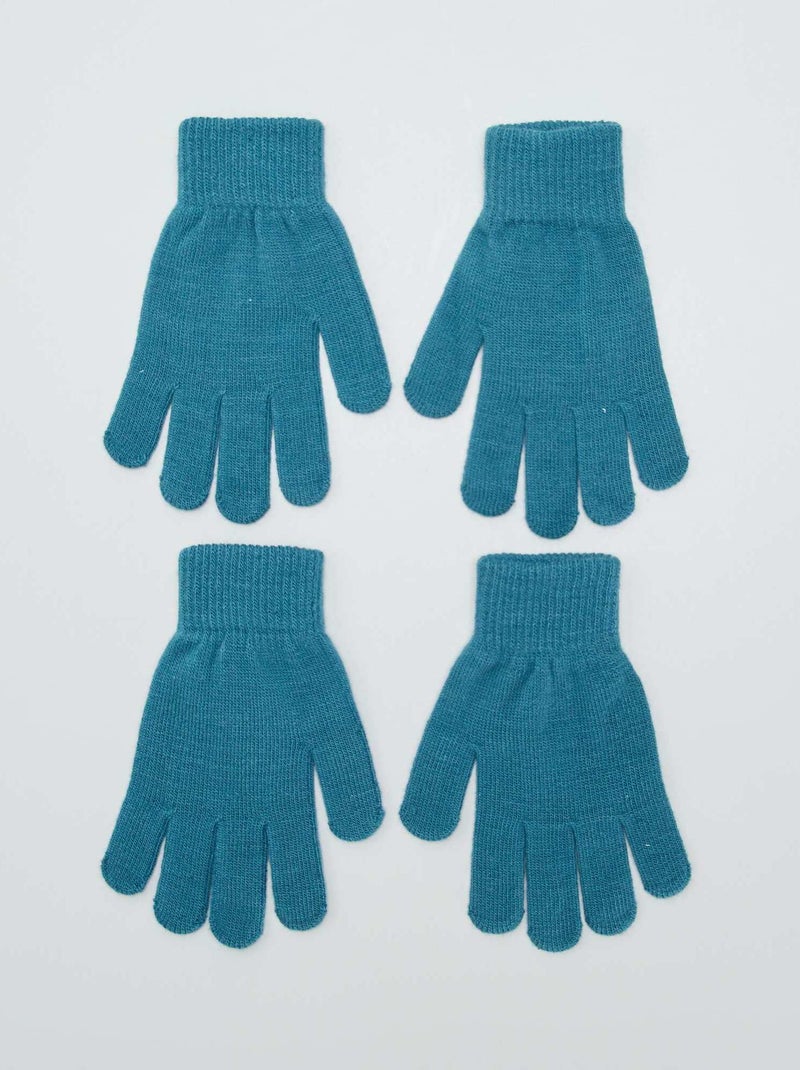 Lote de 2 pares de luvas AZUL - Kiabi