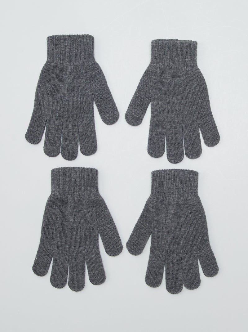 Lote de 2 pares de luvas CINZA - Kiabi
